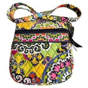 Vera Bradley RIO Hipster Shoulder Bag Zip Pockets Floral Retired Medium